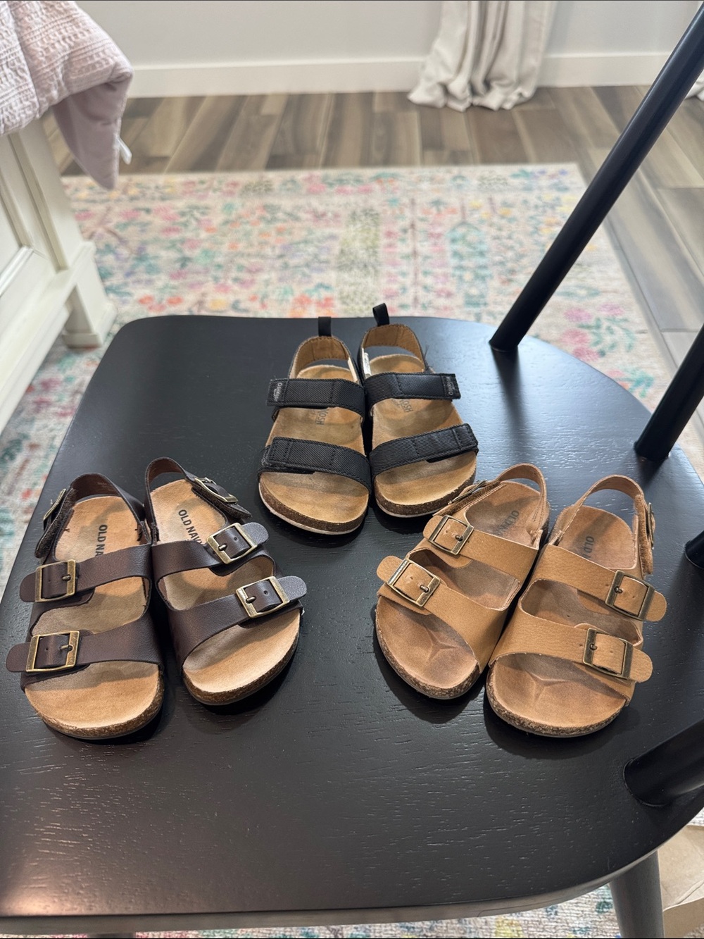 Osh Kosh and Old Navy Kids Dual-Buckle Sandals in Black, Brown, Tan